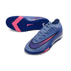 Chuteira Society TF Nike Zoom Mercurial Vapor 16 Elite Azul e Rosa