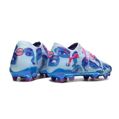 Chuteira Campo FG Puma Future 8 Cano Baixo Azul-Clara