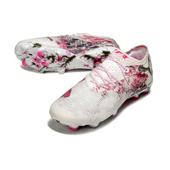 Chuteira Campo FG Puma Future 8 Low Cut Branca e Rosa