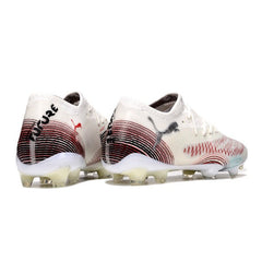 Chuteira Campo FG Puma Future 8 Low Cut Branca e Vermelha