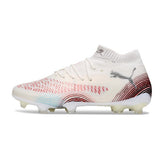 Chuteira Campo FG Puma Future 8 Branca e Vermelha