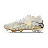 Chuteira Campo FG Puma Future 9 Low Cut Branco e Dourado