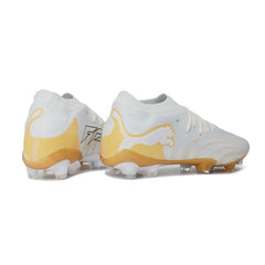 Chuteira Campo FG Puma Future 9 Low Cut Branco e Dourado