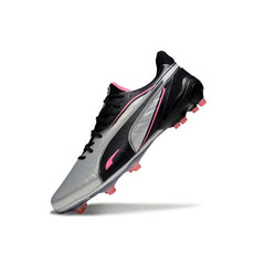 Chuteira Campo FG Puma King Ultimate Cinza, Preta e Rosa