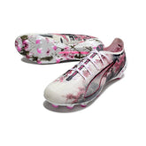 Chuteira Campo FG Puma Ultra 5 Carbon Branca e Rosa
