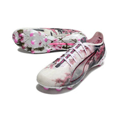 Chuteira Campo FG Puma Ultra 5 Carbon Branca e Rosa