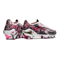 Chuteira Campo FG Puma Ultra 5 Carbon Branca e Rosa