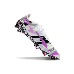 Chuteira Campo FG Puma Ultra 5 Carbon Branca Roxa e Preta