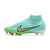 Chuteira Campo Nike Zoom Mercurial Superfly 9 Elite FG Azul Claro e Verde - VN Esportes