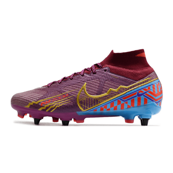 Chuteira Campo Nike Zoom Mercurial Superfly 9 Elite SG Trava Mista Roxa Mbappe - VN Esportes