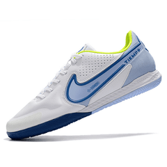 Chuteira Nike Tiempo 9 Legend IC Branca e Azul Claro - VN Esportes