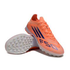 Chuteira Society TF Adidas F50 Pack Coral Blaze Infantil