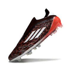 Chuteira Campo FG Adidas F50 Elite Sem Cadarço Marrom e Vermelha