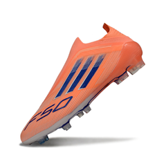 Chuteira Campo FG Adidas F50 Elite Sem Cadarço Coral Blaze Infantil