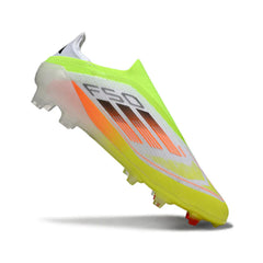 Chuteira Campo FG Adidas F50 Elite Sem Cadarço Verde e Laranja
