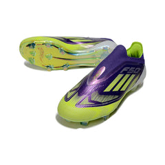 Chuteira Campo FG Adidas F50 Elite Sem Cadarço Roxa e Verde