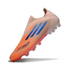 Chuteira Campo FG Adidas F50 Elite Sparkfusion Sem Cadarço Pack Coral Blaze Infantil