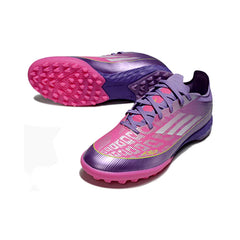 Chuteira Society TF Adidas F50 Elite Lamine Yamal Roxa