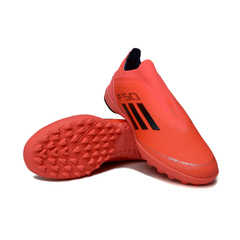 Chuteira Society TF Adidas F50 Elite Sem Cadarço Vermelha Infantil