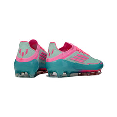 Chuteira Campo FG Adidas F50 Primeknit Elite Azul-Clara e Rosa