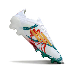 Chuteira Campo FG Adidas F50 Primeknit Elite Branca, Vermelha e Verde