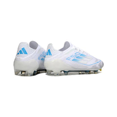 Chuteira Campo FG Adidas F50 Primeknit Elite Branca e Azul-Clara