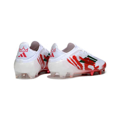 Chuteira Campo FG Adidas F50 Primeknit Elite Branca e Vermelha