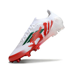 Chuteira Campo FG Adidas F50 Primeknit Elite Branca e Vermelha