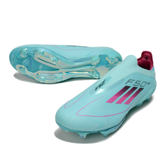 Chuteira Campo Adidas F50+ Elite Sem Cadarço FG Azul Claro