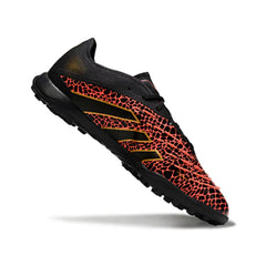 Chuteira Society TF Adidas Predator 25 Elite Preta e Vermelha