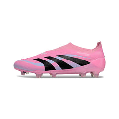 Chuteira Campo FG Adidas Predator 25 Elite Sem Cadarço Rosa-Clara
