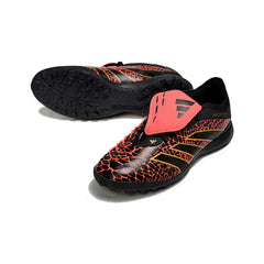 Chuteira Society TF Adidas Predator 25 Elite Com Língua Preta e Vermelha