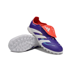Chuteira Society TF Adidas Predator 25 Elite Com Língua Azul e Vermelha Infantil