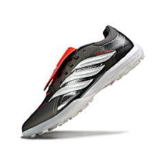 Chuteira Society TF Adidas Predator 26 Elite Com Língua Cinza, Branca e Laranja