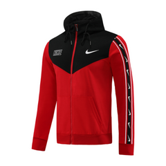 Casaco de Frio Dry-Fit Nike Cinza Preta e Vermelha