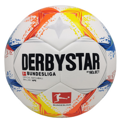 Bola de Campo Gramado Derbystar Brillant APS Bundesliga 22-23 Branco, Laranja, Azul e Amarelo