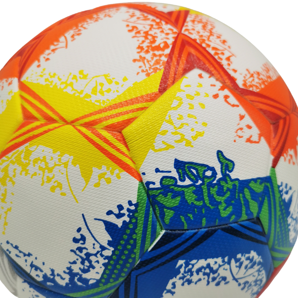 Bola de Campo Gramado Derbystar Brillant APS Bundesliga 22-23 Branco, Laranja, Azul e Amarelo