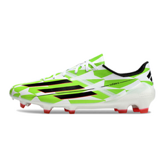 Botas de fútbol Adidas F50 Adizero FG blancas y verdes 