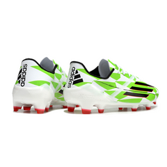 Botas de fútbol Adidas F50 Adizero FG blancas y verdes 