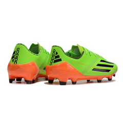 Botas de fútbol Adidas F50 Adizero FG para césped verde y naranja 