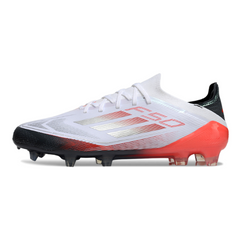 Botas de fútbol Adidas F50 Primeknit Elite FG en blanco, gris y naranja