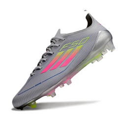 Chuteira Campo Adidas F50 Elite FG Cinza, Rosa e Amarelo