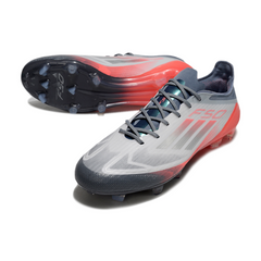 Chuteira Campo Adidas F50 Elite FG Branco, Cinza e Laranja