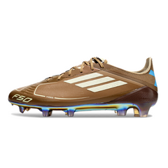 Chuteira Campo Adidas F50 Elite FG Messi, Marrom e Azul Claro