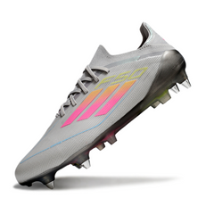 Botas de fútbol Adidas F50 Primeknit Elite SG mixtas en gris, amarillo y rosa