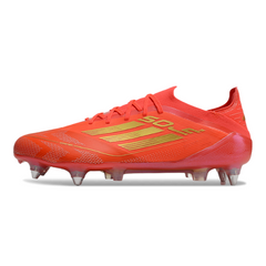 Botas de fútbol Adidas F50 Primeknit Elite SG rojas y amarillas