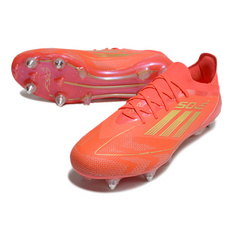 Botas de fútbol Adidas F50 Primeknit Elite SG rojas y amarillas