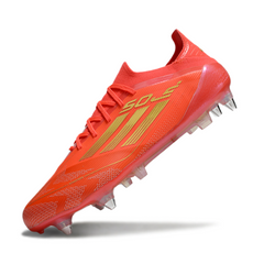 Botas de fútbol Adidas F50 Primeknit Elite SG rojas y amarillas