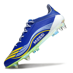 Chuteira Campo Adidas F50 Primeknit Elite SG Trava Mista Messi Azul