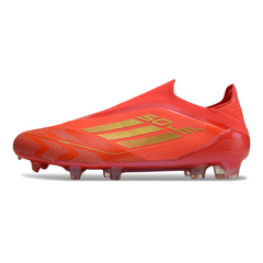 Chuteira Campo Adidas F50 Elite Sem Cadarço FG Vermelho e Amarelo